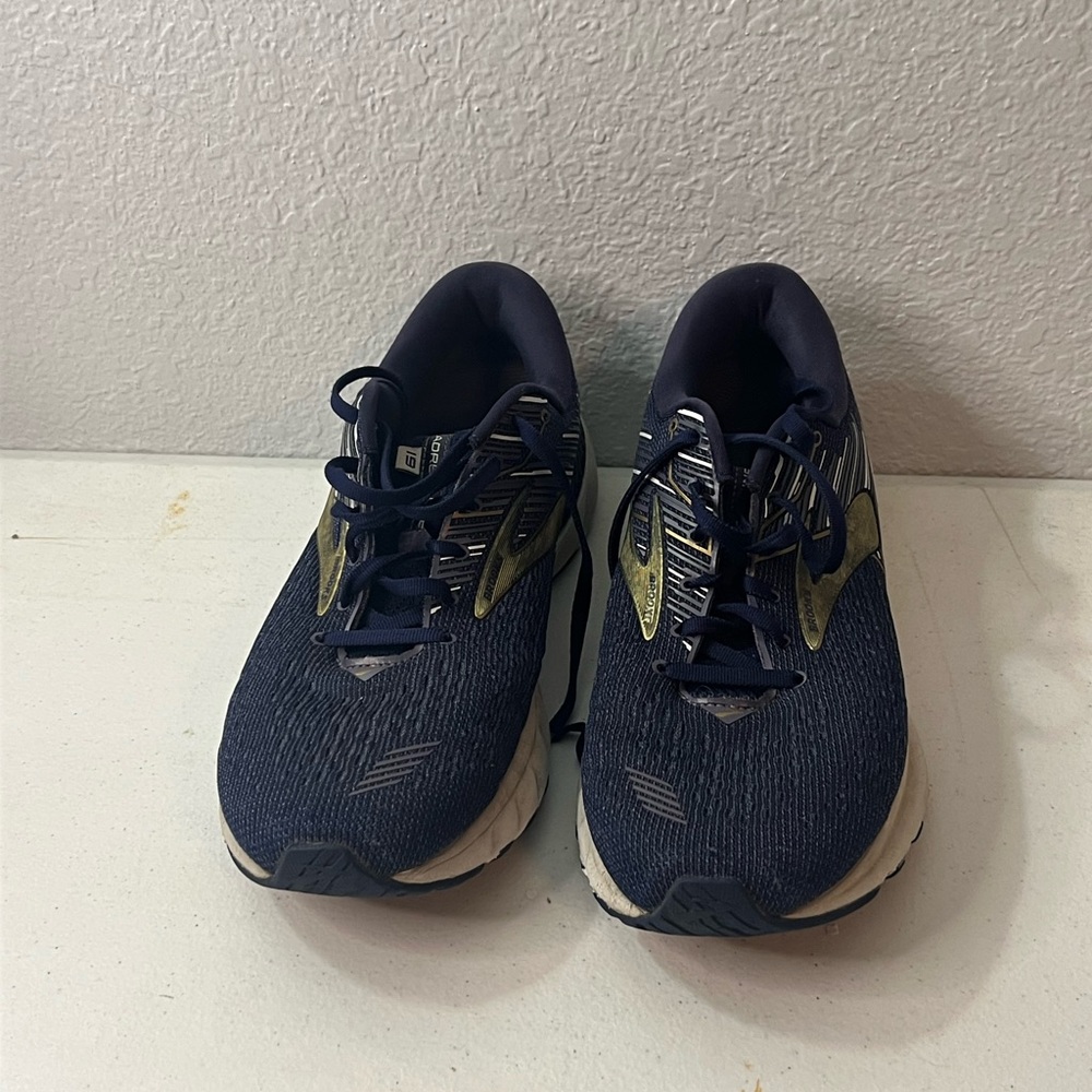 Brooks Navy and Gold Athletic Shoes